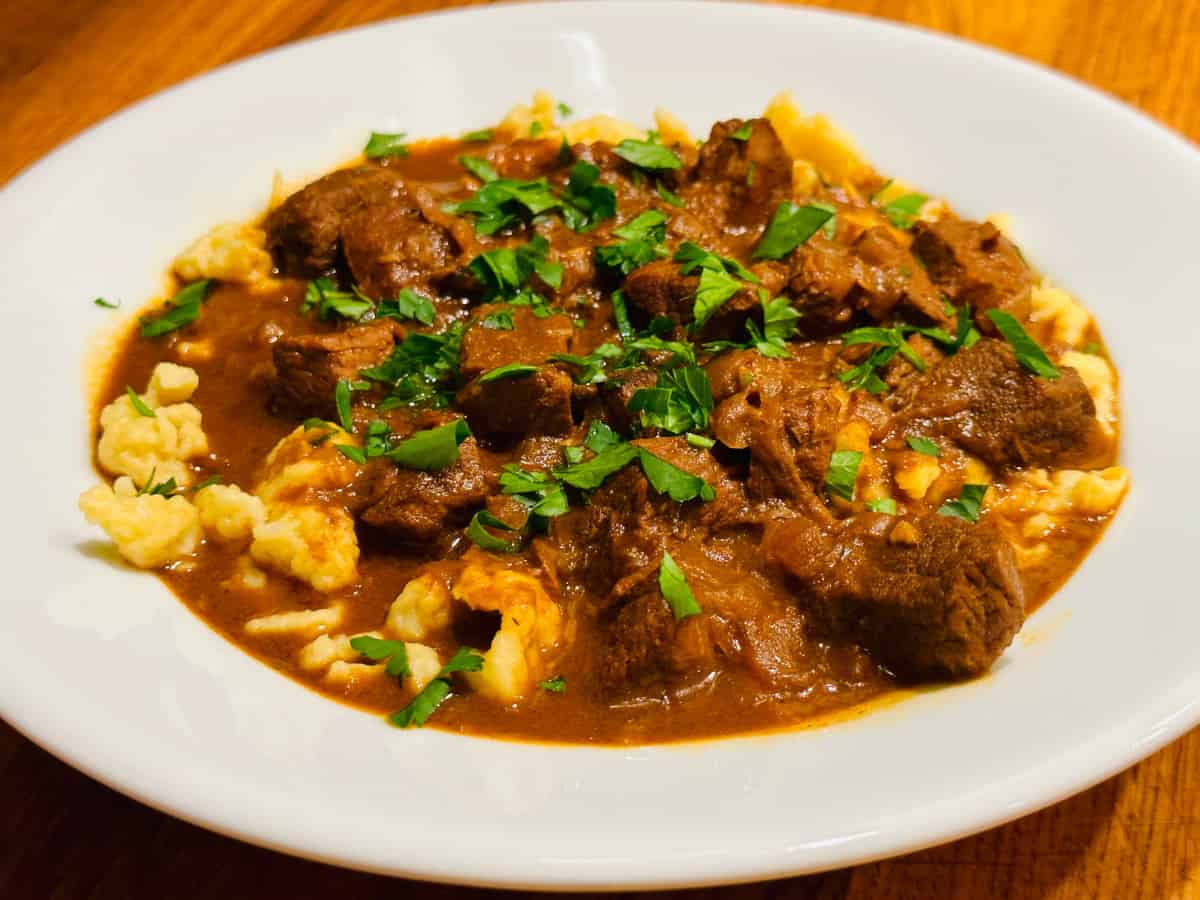 Hungarian Goulash Soup with Spaetzle
