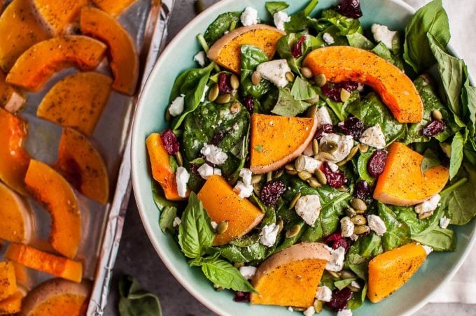 Spinach Butternut Squash Salad